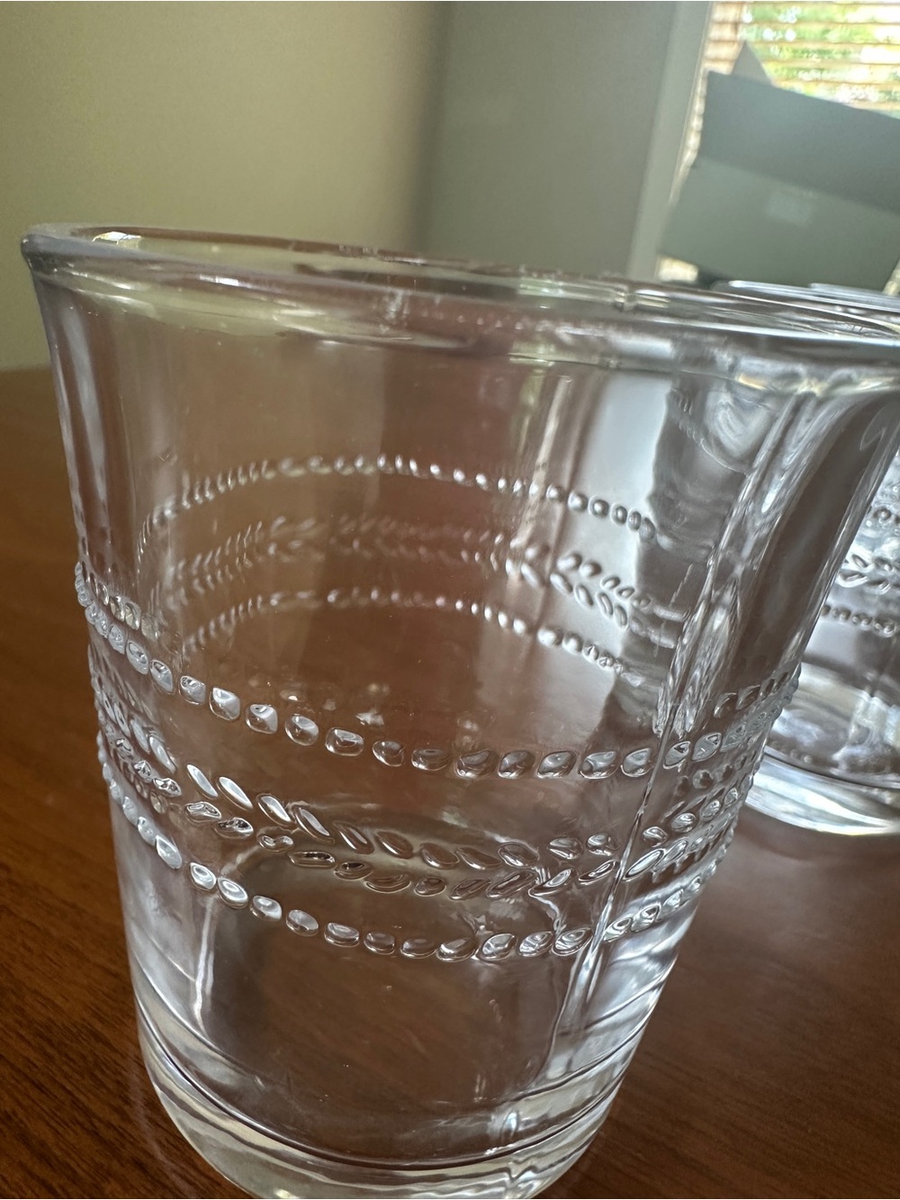Hearth & Hand by magnolia Clear Decorative  8oz Glass Tumbler with Beaded Band - Picture 8 of 11